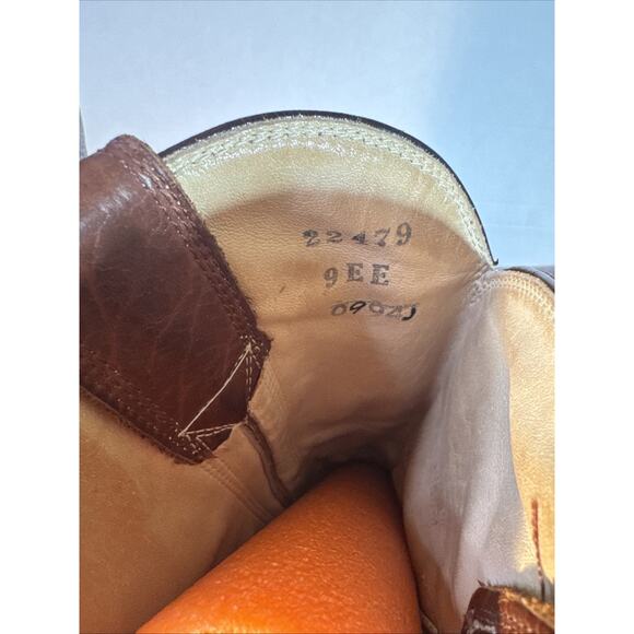 Full Leather Stewart Boot Co Rustic Brown Men’s 9EE Cowboy Ranch Hand Made Boot - Picture 8 of 16